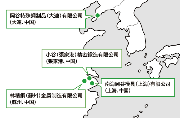 地図：中国でのものつくりを支える体制
