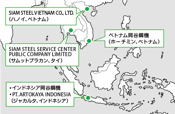 地図：アジアにおける商社現地法人